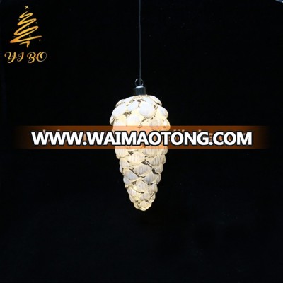 LED Glass Pine cone Shaped Christmas Ornaments