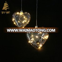 LED blown glass heart shaped ornament